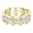 thumbnail image 1 of AFFY Round White Natural Diamond Two Tone Trio Wedding Band Ring Set In 14k Solid Yellow Gold (0.42 cttw) Ring Size-8.5, 1 of 1