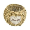 thumbnail image 1 of Round Willow Wicker Basket Portable Flower Planter Rattan Vase Container, Pastoral Style, 12x11cm, No Handle, 1 of 7