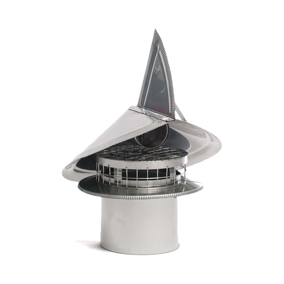 Chimcare Wind Directional Chimney Cap - 8 in Round, Single Wall, Rotating, Non-Air-Cooled, USA Made