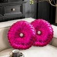 thumbnail image 1 of Round Wind Shiny Fabric Wheel Pillow | Decorative Sofa Cushion for Bed, Window Seat, or Futon | 35x35cm | Includes Pillow Insert, 1 of 6