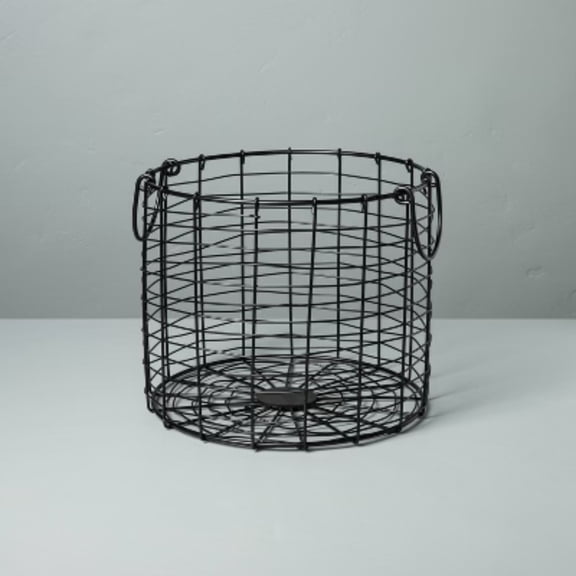 Round Wire Storage Basket with Handles Black - Versatile accent for home decor