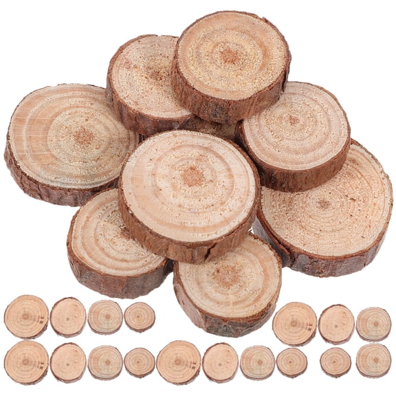 STRANDCHIC 120 Pcs Mini Pine Wood Slices for Crafts, Christmas Ornaments, Decorations and Art Projects