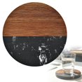 thumbnail image 1 of Round Wood Coasters,Two‑Tone Spliced Wood Stone‑Effect Drink Coaster,Round Non-Slip Wooden Drink Rest,Circular Wood Mug Rest Pad for Coffee Table,Wood Cup Mat for Home,Workplace,Table, 1 of 4
