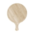 thumbnail image 1 of Round Wood Cutting Board with Handle, 7.1-Inch Chopping Board and Charcuterie Serving Board for Pizza, Bread and Cheese, Beige, 1 of 1