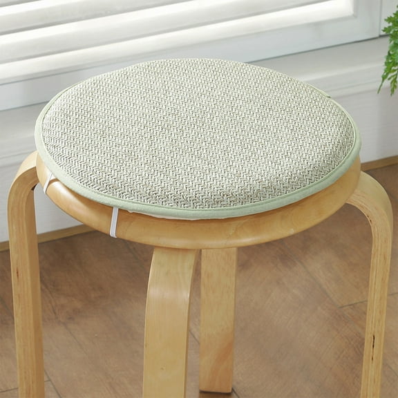 Round Wood Stool, Thick Cushion Chair, Solid Wood, Dual Comfort Support, Modern Aesthetic, Home Use, Catholic Style, Seating Solution TOPLIU