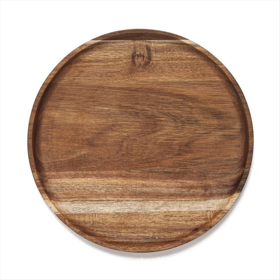 Round Wood Tray,Wooden Serving Tray,Serving Platter,Appetizer Charcuterie Board,Tray Organizer for Kitchen/Countertop A