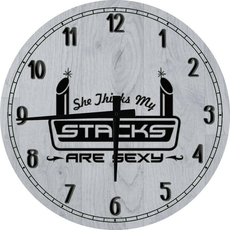 Round Wood Wall Clock Cat Tree Branch Silhouette Large Clock Wall Art 12 inch Home Decor