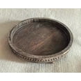 thumbnail image 1 of Round Wooden Beaded Tray, 11.8 in Rustic Decorative Tray for Coffee Table Decor, Farmhouse Pedestal Tray with 3 Legs, Raised Edge, Serving Tray for Home Decor, 1 of 5