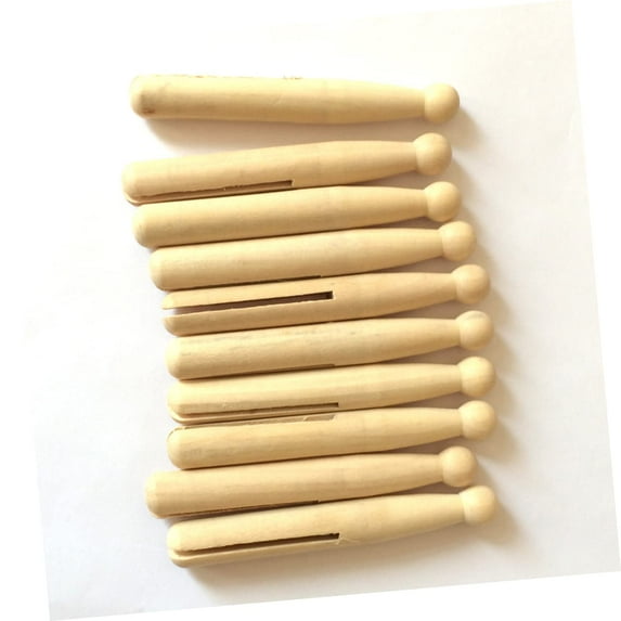 Round Wooden Clothespins MODANU 25 Pcs Vintage Dolly Clothes Pegs Old Fashioned Wood Clothes Pin for Craft Laundry Peg Outdoor Clothesline Home Kitchen Travel, 4.3 inch