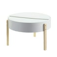 thumbnail image 1 of Round Wooden Coffee Table with Hidden Storage White and Brown - Saltoro Sherpi, 1 of 5