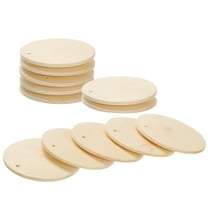 Round Wooden Discs, 12 Pack 45mm - Log Unfinished Wood Circles with Holes for DIY Jewelry Accessories