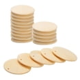 thumbnail image 1 of Round Wooden Discs, 20 Pack 40mm - Log Unfinished Wood Circles with Holes for DIY Jewelry Accessories, 1 of 5