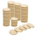 thumbnail image 1 of Round Wooden Discs, 50 Pack 20mm - Log Unfinished Wood Circles with Holes for DIY Jewelry Accessories, 1 of 5
