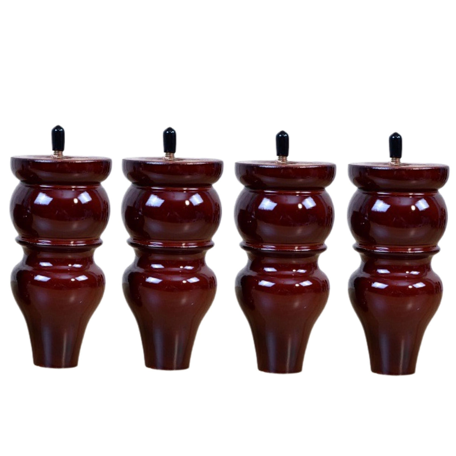 BQLZR White Wood Gourd-Shaped Furniture Legs - Pack Of 4 For Tables, Sofas & Cabinets