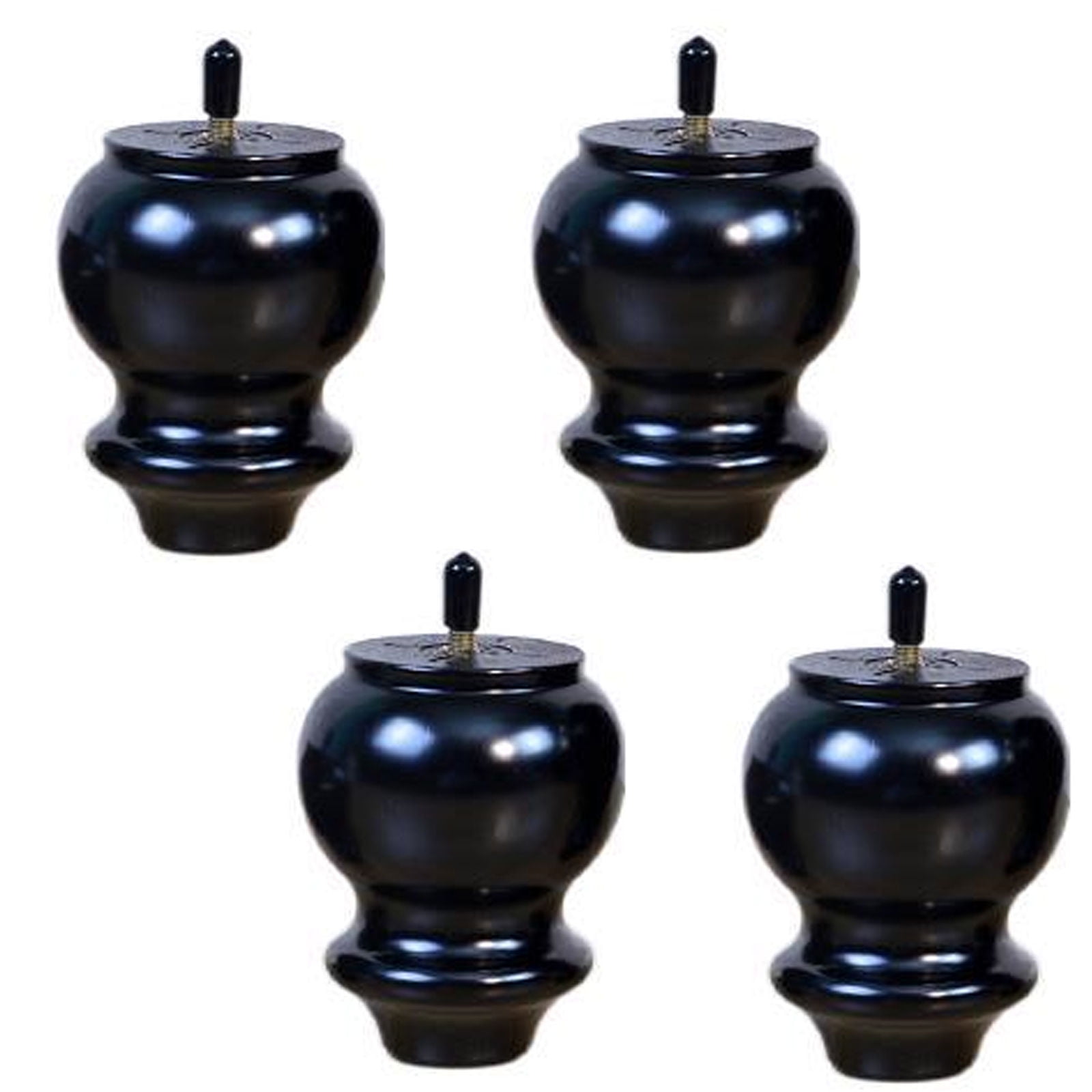 Round Wooden Gourd Furniture Legs For M8 Screw Type,Set Of 4 Mid