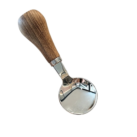 Round Wooden Handle Spoon, 4.5'' Long Stainless Steel Serving Tablespoons, for Home Kitchen or Restaurant