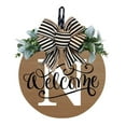 thumbnail image 1 of Round Wooden Hanging Plaque Welcome Sign Front Door Decoration with Bow Garden Yard Decor Seasonal Hanger for Wedding Home Blessing Party, 1 of 1