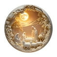 thumbnail image 1 of Round Wooden Nativity Resurrection Decorative Wall Hanging Home Baptism Decoration, 1 of 6