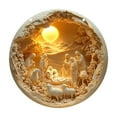 thumbnail image 1 of Round Wooden Nativity Resurrection Decorative Wall Hanging Home Baptism Decoration, 1 of 6