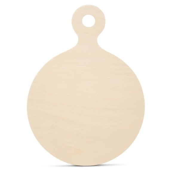 Round Wooden Pizza Board Shape 12" with Handle, Pack of 5 Wood Cutting Boards for Kitchen Decor, & Charcuterie Boards, by YfulYde