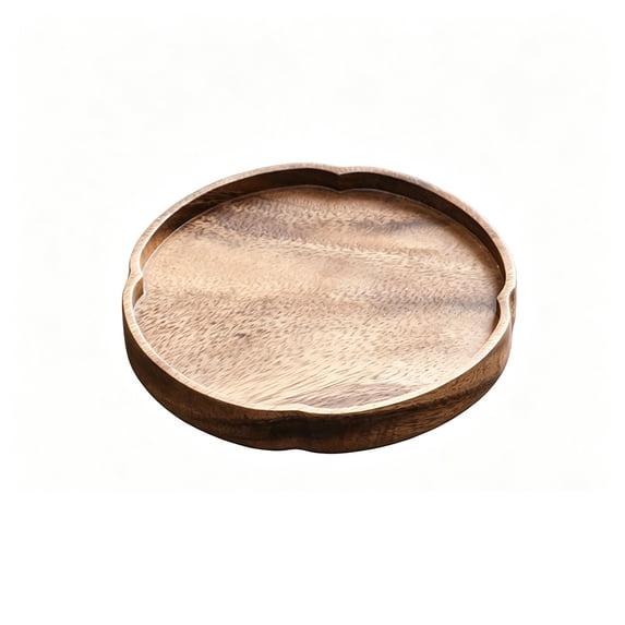 Round Wooden Platter, Wooden Dinner Plates, Tray Organizer, Serving Tray For Coffee Table, Home Decor, Fruit, Appetizer Circle