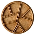 thumbnail image 1 of Round Wooden Serving Tray with Removable Dividers – Rustic Chip & Dip Platter for Parties, Snacks, Charcuterie, Cheese – Perfect for Entertaining, Home Decor, 1 of 4