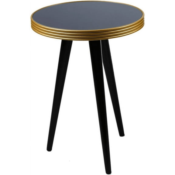 Round Wooden Side Tables, Portable Coffee Tables, End Tables for Living Room and Bedside with Glass Top - Medium