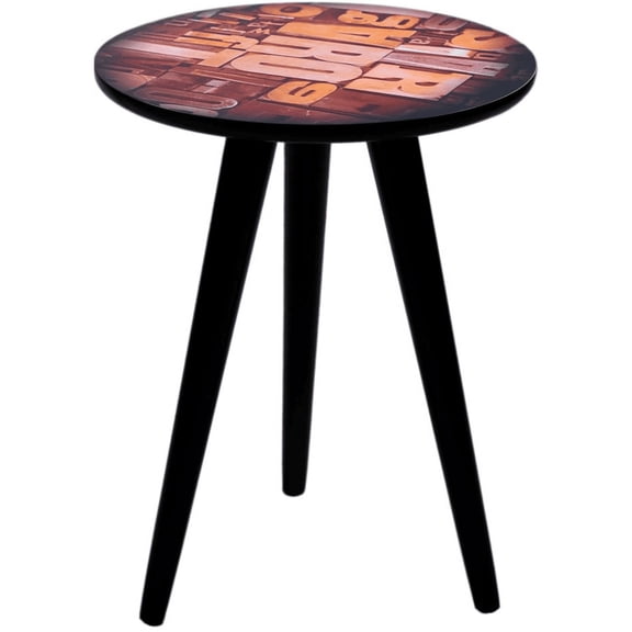 Round Wooden Side Tables, Portable Coffee Tables, End Tables for Living Room and Bedside with Retro Style - Large
