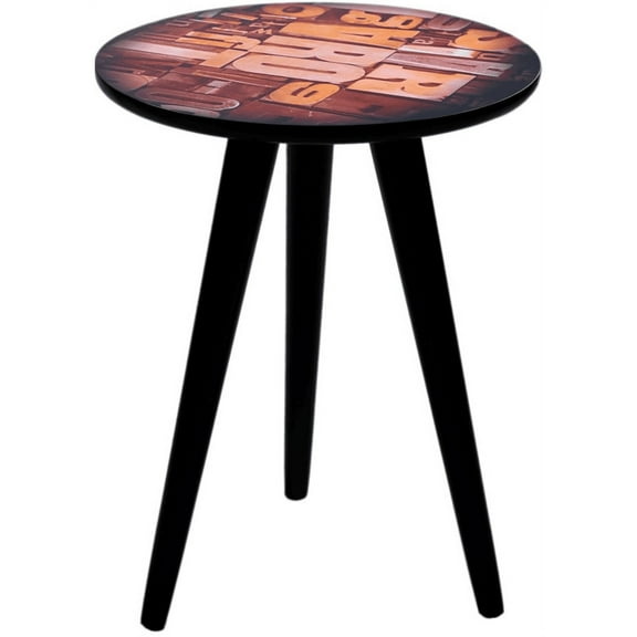 Round Wooden Side Tables, Portable Coffee Tables, End Tables for Living Room and Bedside with Retro Style - Medium