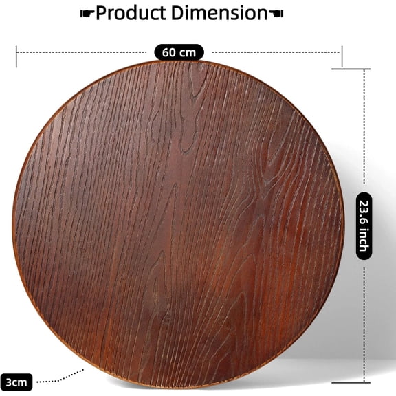 Round Wooden Table Top 23.6inch  for Coffee Table Dinner Table Pub Table  Solid Pine Wood