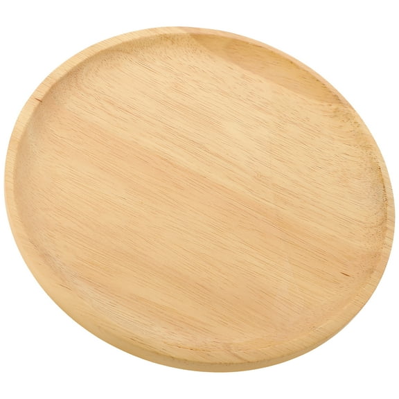 Round Wooden Serving Tray - Breakfast Plate, Cookie Platter, Cheese Board, Flat Design for Kitchen and Dining