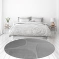 thumbnail image 1 of Round Wool Rug Gray 8x8, for Dining Room, Hallway, Hand-Tufted, Geometric Rugs, 1 of 6