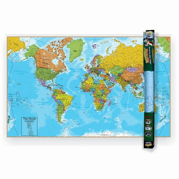 Hemispheres World Wall Chart with Interactive App