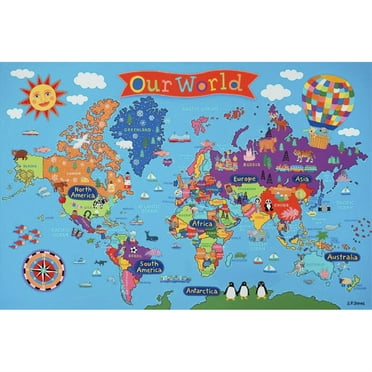 Round World Products Kid's Wall Map - World