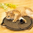 thumbnail image 1 of Round Woven Cotton Rope Cat Scratcher Mat with Built-in Interactive Toy, Durable Breathable Cat Scratching Pad & Cozy Resting Bed for Indoor Cats Kittens, Non-Slip All Season Pet Mat, 1 of 7