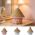 thumbnail image 1 of Round Woven Cotton Rope Storage Basket with Lid, Multicolor, 11 x 7 Inches, Decorative Organizer for Desk, Shelf, Bathroom, 1 of 6