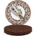 thumbnail image 1 of Round Woven Placemat, 12.99" Paper Braided Non-Slip Heat Resistant Table Mats for Dining, Brown, 1pc, 1 of 6