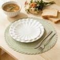 thumbnail image 1 of Round Woven Placemat Set with Heat Resistant Design - Non-Slip Table Protector for Dining and Kitchen - Easy Clean Polyester Mat for Daily Meals, 1 of 6