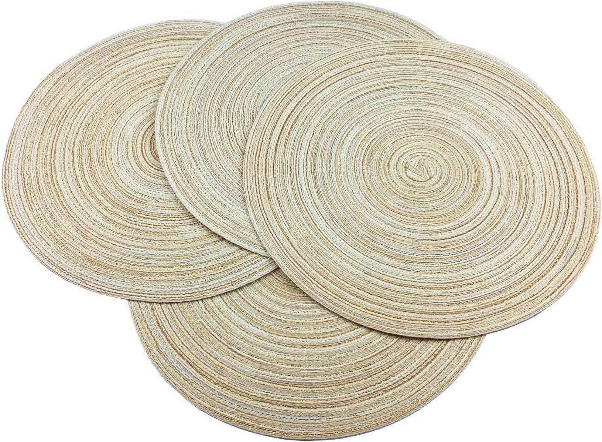 Round Woven Placemats, 4 Pcs, 15" Braided Woven Placemats, Attractive