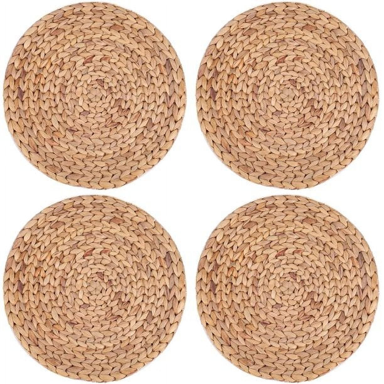 Rustic Braided Wicker Table Mats 4pc