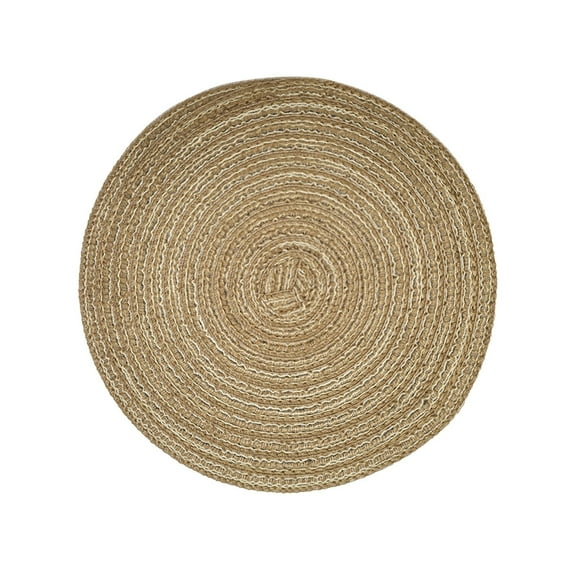 Round Woven Placemats – Natural Water Hyacinth Placemats for Dining Table, Heat-Resistant Boho Wicker Chargers, Rustic Farmhouse Table Decor (Beige, 30Cm)Harlik