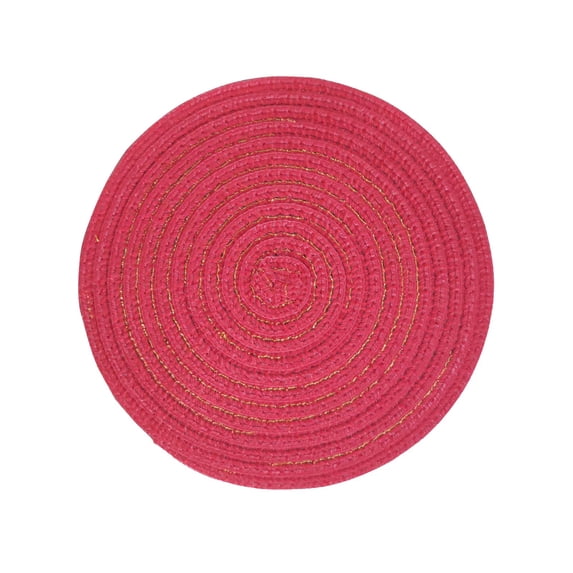 Round Woven Placemats,Non-Slip Circle Table Mats,11.81 Inch Washable Placemat,Heavy-Duty Woven Round Placemats,Heat Resistant Decorative Place Mat for Kitchen Dining Table Countertop,Hot Pink
