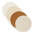 thumbnail image 1 of Round Woven Placemats Set of 4, Natural Cotton Rope Place Mats 7.1inches Boho Tablemats, Non-Slip Heat Resistant Hand Woven Chargers Plate for Dining Table, 1 of 7