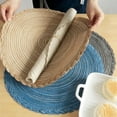 thumbnail image 1 of Round Woven Placemats Set of 4 Rustic Braided Bordered Heat Resistant Table Mats for Kitchen Dining Tables Wedding Holiday Party, 1 of 6