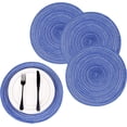 thumbnail image 1 of Round Woven Placemats Set of 4 for Dining Table Plates, 13 Inch Round Braided Placemat Heat Resistant Washable Christmas Table Mats, 1 of 7