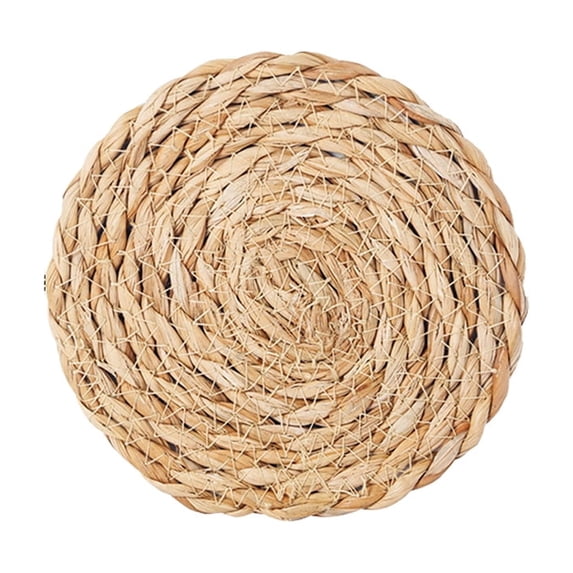Round Woven Rattan Placemats,Hand-Woven Placemats,Heavy-Duty Heat-Resistant Farmhouse Weave Place Mats,Round Placemat,Rustic Woven Table Mats for Indoor & Outdoor Table Decor (5.9in)