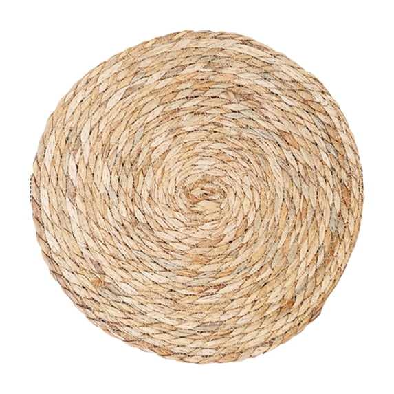 Round Woven Rattan Placemats,Hand-Woven Placemats,Heavy-Duty Heat-Resistant Farmhouse Weave Place Mats,Round Placemat,Rustic Woven Table Mats for Indoor & Outdoor Table Decor (13.7in)