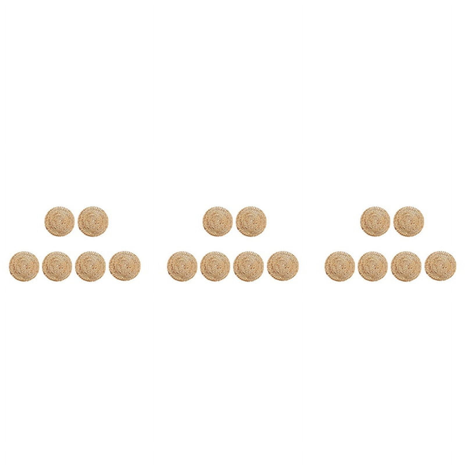 Round Woven Rattan Placemats, Natural Wicker Mats, Water Hyacinth Straw ...