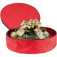 thumbnail image 1 of Round Wreath Storage Bag, Durable Oxford Fabric Waterproof Organizer with Zipper Closure, Large Capacity for Holiday Decorations and Gift Wrap, Space Saving Design for Under Bed or Closet Storage, 1 of 8