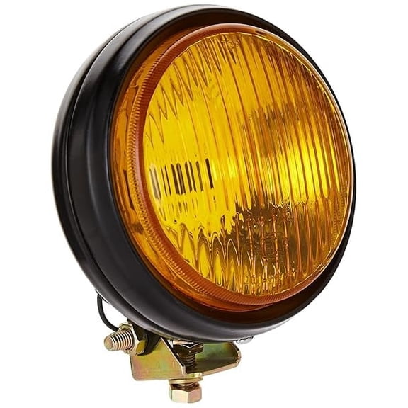 Round Yellow Fog Light 6.3 Inch | Universal Auxiliary Driving Lamp | Metal Housing | Vintage Style Automotive Light